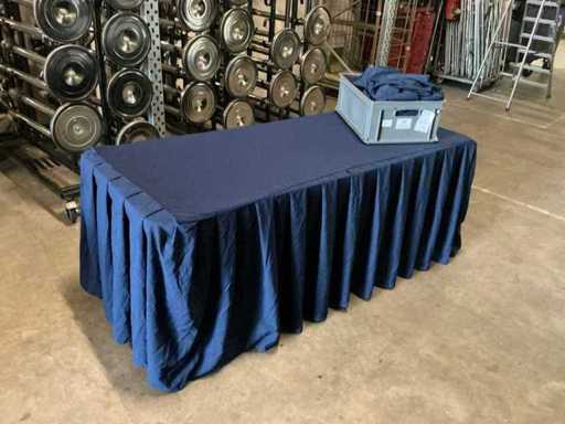 Slimline plissierter blauer Buffettischrock (4x)