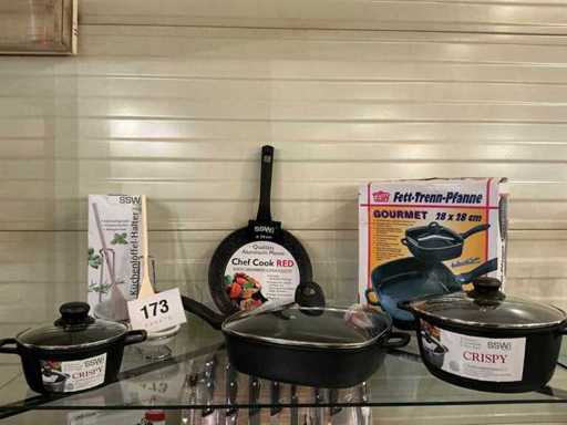 Cooking pot set 7 pieces + accessories