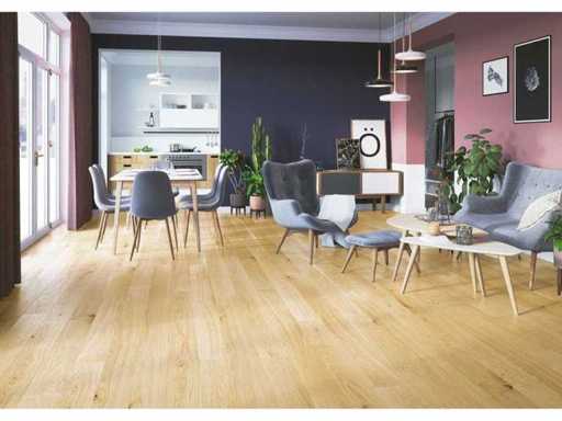 Neptune parquet en chêne naturel semi-solide invisible en parquet brossé 45,2 m2