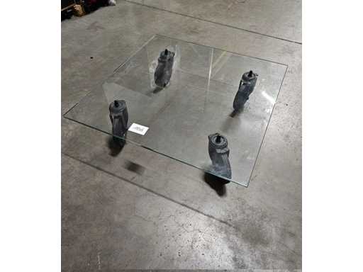 Glass design coffee table 100x100cm