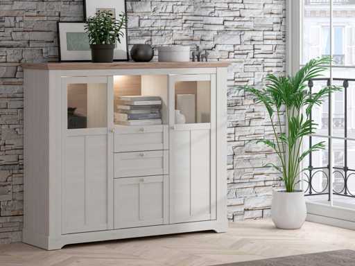 Grand buffet haut avec éclairage inclus