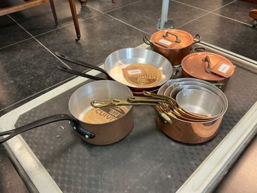 Koperen kookpotten en -pannen (9x)