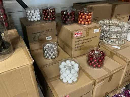 Série de différentes boules de Noël en verre 40mm 36/tube (72 tubes)