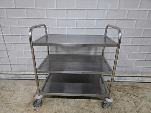 3-piece stainless steel serving trolley
