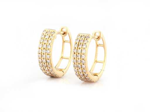14 KT Yellow Gold Earring With Natural Diamond