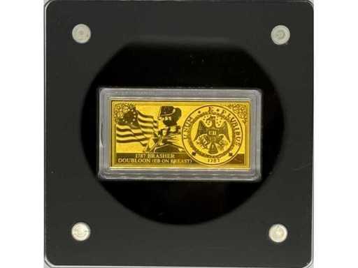 Goud 999 (1/200 oz) – 1787 Brasher Doubloon (EB op borst) – Proof Bar – 2022