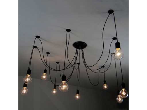 (7x) Spinlamp zwart 10 armen