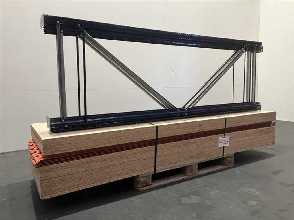 Long span rack Length 8300 mm Height 2500 mm Depth 800 mm 5 levels, second-hand