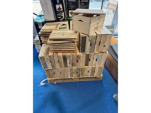 Houten kist met deksel bloembak - Plantenbak 16 stuks