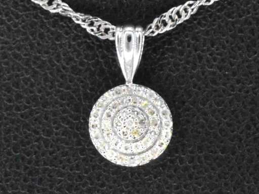 Witgouden hanger met diamanten