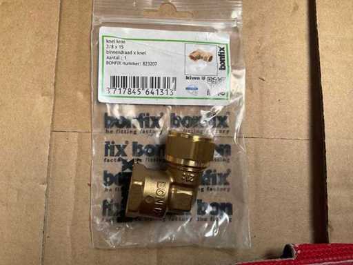Couplage de genou en laiton à compression BONFIX 3/8" bi.dr. x 15 mm (105x)