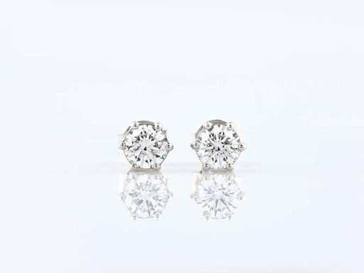 14 KT White Gold Earring With 1.03 Cts Natural Diamond