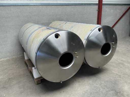Stainless steel double-walled tank (2x)