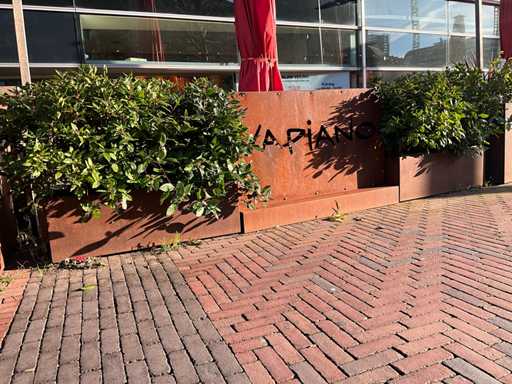 Metalen Plantenbak (2x) & terrasafscheiding