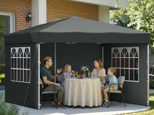 Prueel, opvouwbaar tent, zonbescherming 3x3 m 