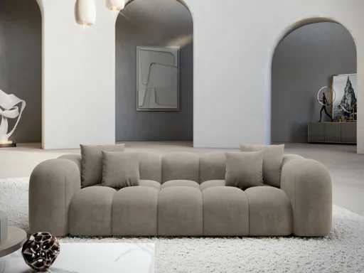 Canapé 3 places - velours beige foncé