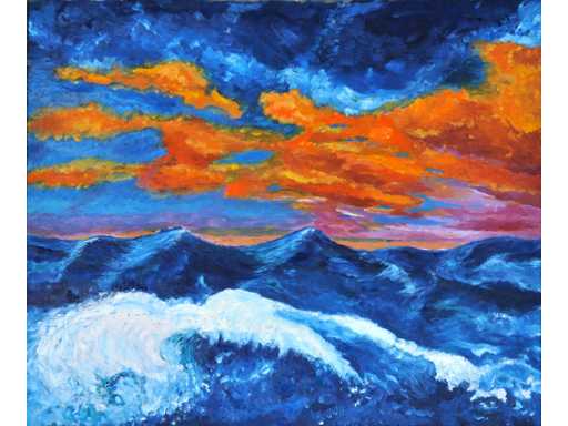 Anoniem - Onstuimige zee - olie op doek