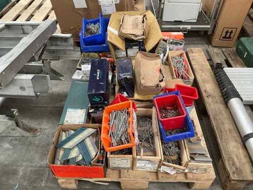 Batch of screws, plugs, nails