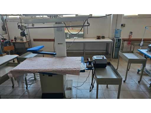 KIRKOS PLUSY / SILTER SUPER MINI 2035 + ŻELAZNY STÓŁ Przemysłowa stacja do prasowania • Kirkos Plusy + Silter • Super Mini 2035