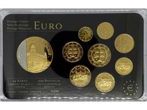Slowakije Euro Prestige Muntset – 24k verguld / .999 rhodium geplateerd – Limited Edition 9.999