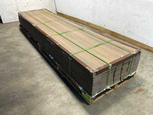 Tavola da pavimento composita Bamdura - Marrone chiaro - 400x14,3x2,2 cm (120x)