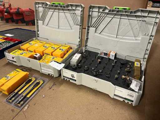 Partia wiertł (w tym DeWALT) w 2 systainerach Festool