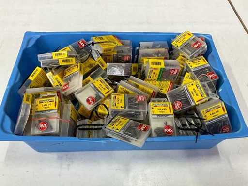 Rotadrill Assorti diverse schroeven RVS en verzinkt (100x)