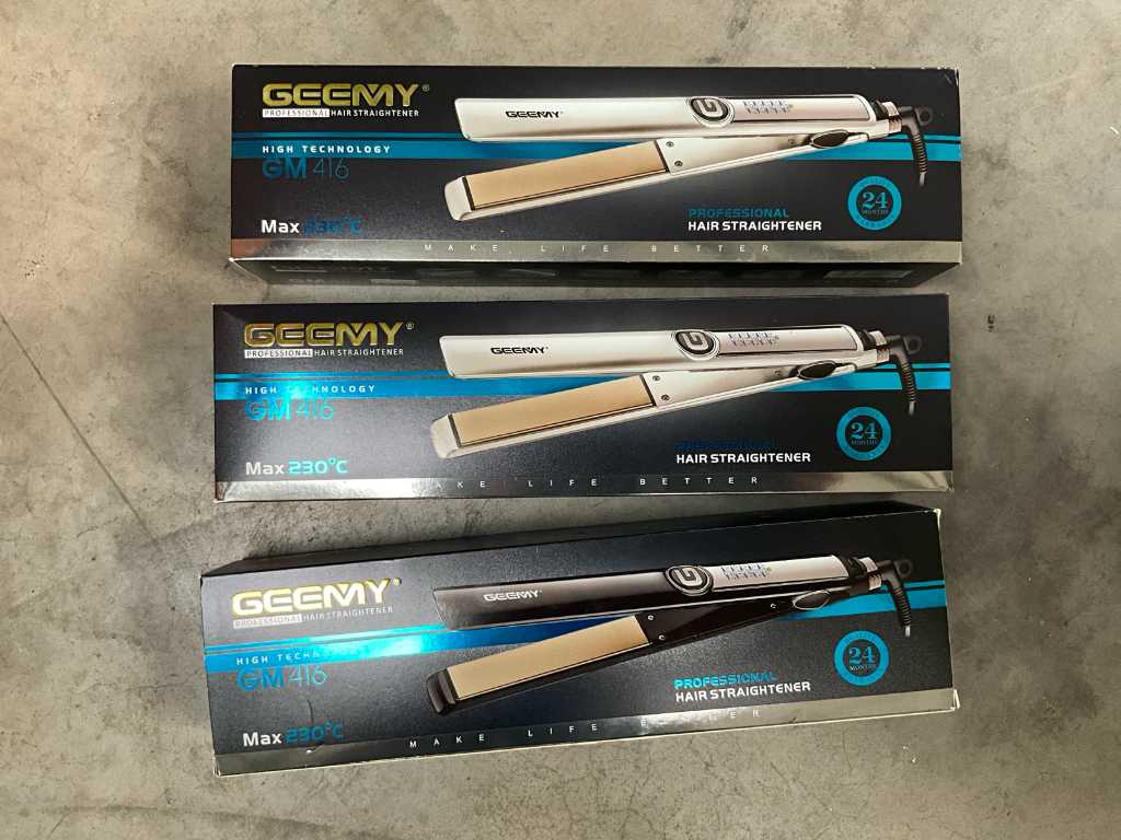 3 professional hair straighteners GEEMY GM416