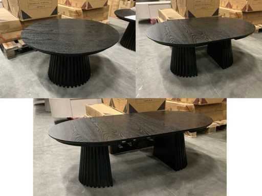 Japandi Collection Nola uitschuifbare coffee table black 45x80/110/140cm