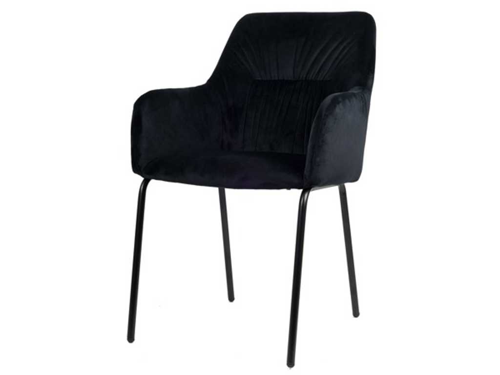 6x Design dining chair black velvet