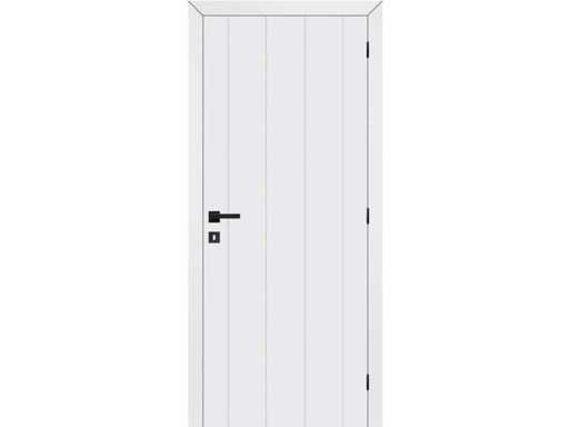 7 painted doors – 'Rural' milled design lines – Complete door sets