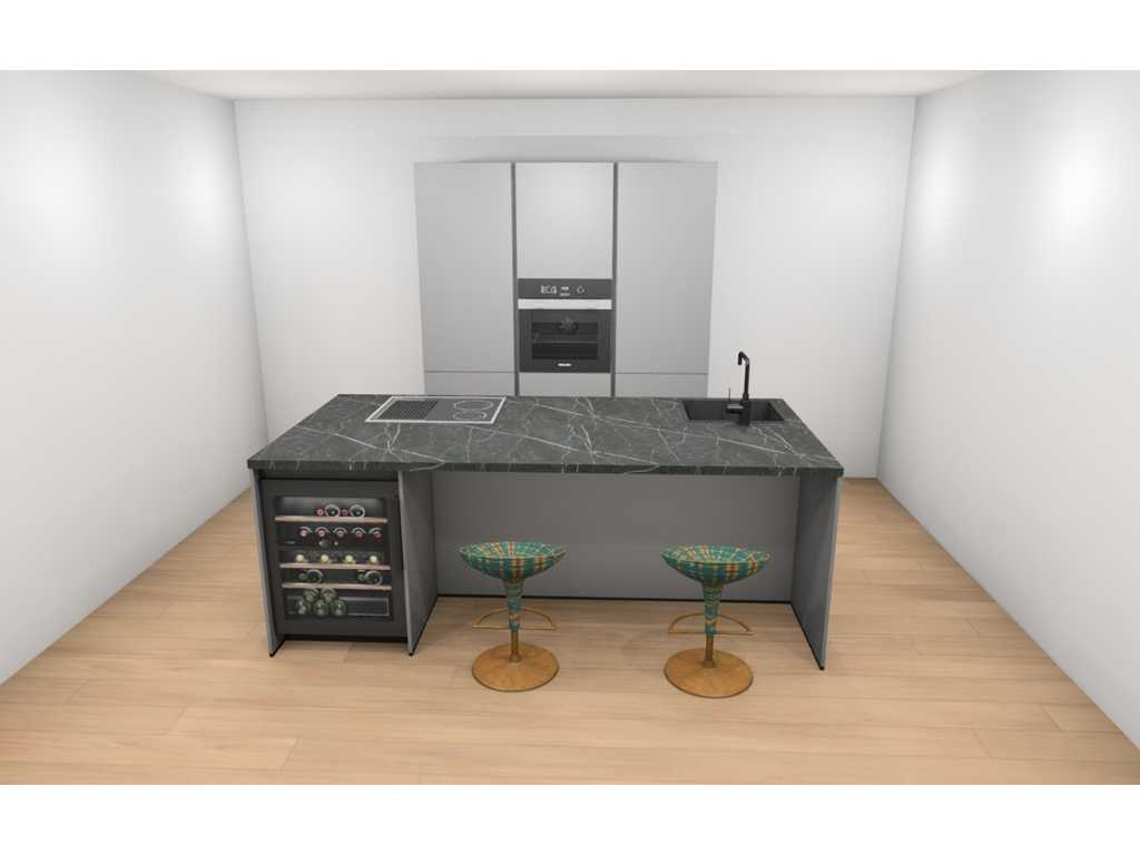 Häcker Concept130 - Topsoft gris nacré mat - Aménagement de la cuisine