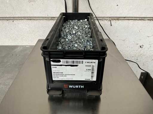 Würth 11,98 kg Dado esagonale autobloccante M8 in contenitore impilabile