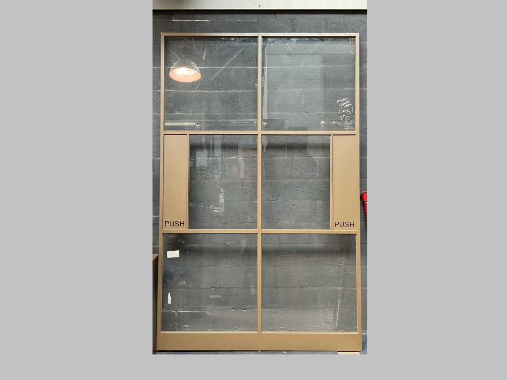 Design industriële metalen midden taats deur 173x273 cm