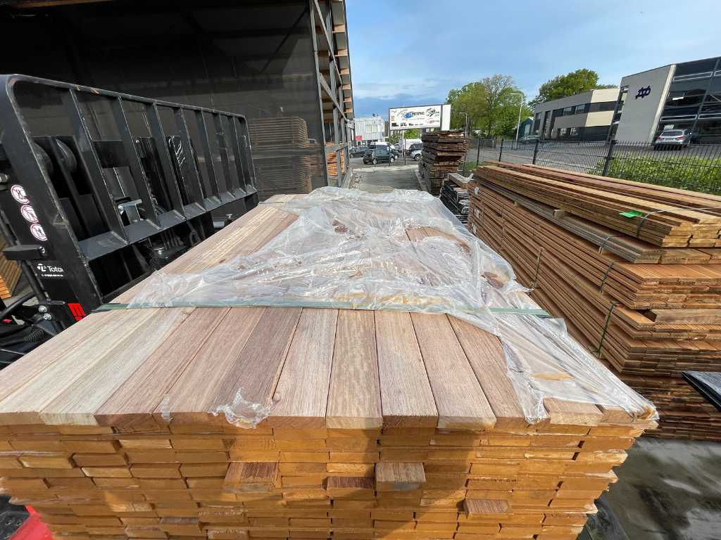 Basralocus hardhouten planken 21x70mm, lengte 155cm (273x)