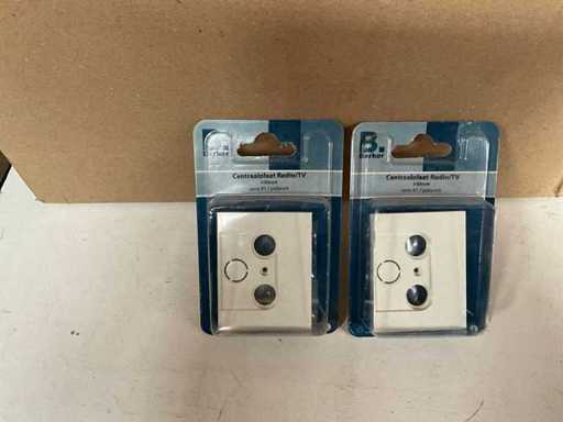 Berker Centraalplaat radio/TV inbouw serie K1 polarwit (72x)