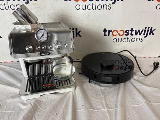 Dreame Bot L10 Pro - Robotstofzuiger met dweilfunctie + De’Longhi Dedica Arte EC9155.W Half automatisch Espressomachine 1,7 l