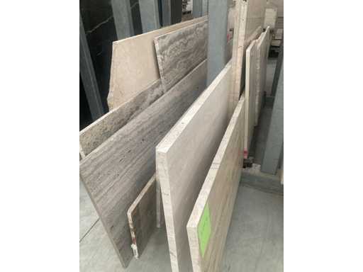Lot Crema Marfil, Travertin Titanium, Emperado grey, Travertin 