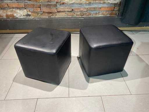 Lederhocker (2x)