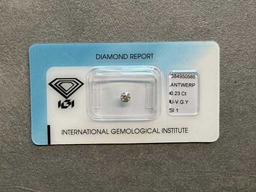 Diamant 0.23 carat natuurlijke diamant gecertificeerd