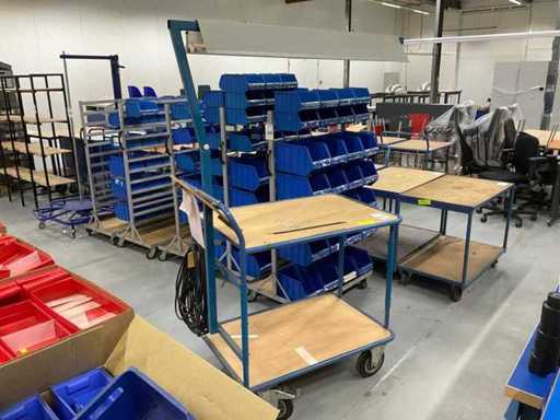 Shelf trolley with lighting