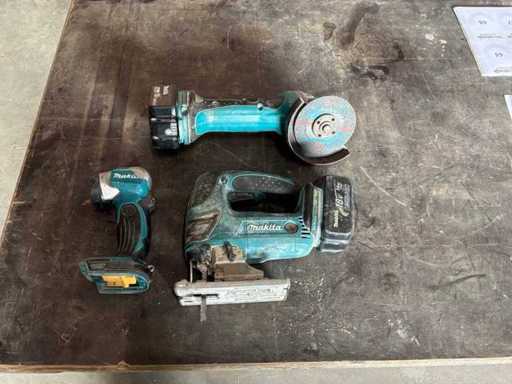 Wyrzutnica Makita, szlifierka kątowa, lampa