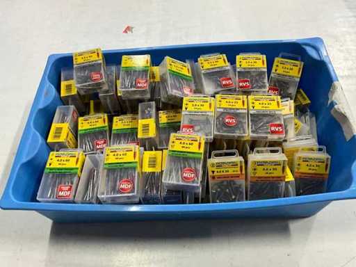 Rotadrill Assorti diverse schroeven RVS en verzinkt (100x)