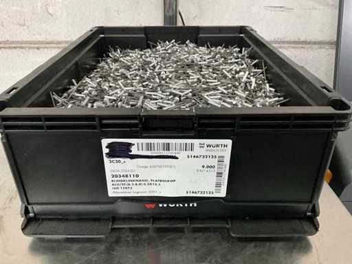 Würth 12.36 kg Blindklinknagel platbolkop ALU (6,5-8,0) 3,2 x 12,5 in stapelbare bak