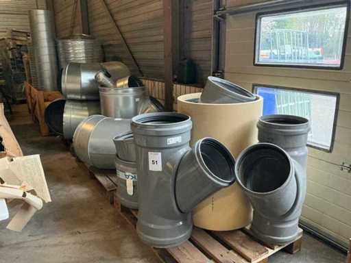 Ventilation duct pieces and PVC