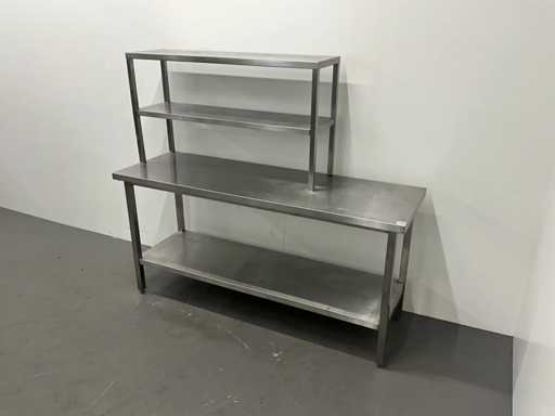 Stainless Steel Work Table with Etagere
