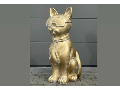 Cat / Kat met bril H120cm Old Goldwhite