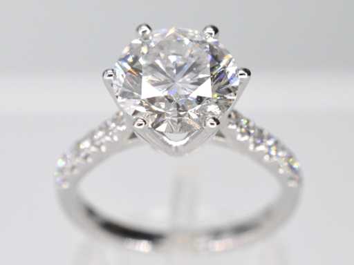 Inel cu diamant din aur alb 3,01 carate