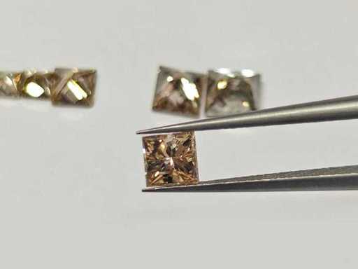 6-Natuurlijke Diamant Prinsesvormige 1,9 Cts