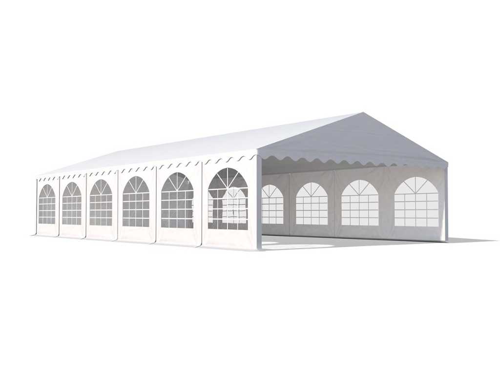 1 x PVC marquee 6 x 12 m - White - Including ground frame
